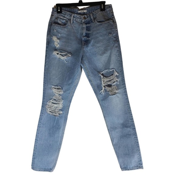 GRLFRND The Karolina High Waist Skinny Leg Distressed Blue Jeans 27 NWT - Picture 1 of 9